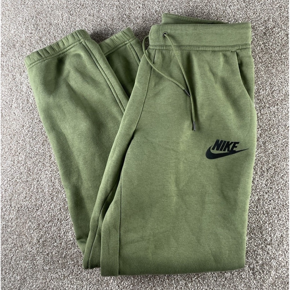 Nike Pants Men L Green Joggers Sweatpants Tech Fleece Gym Active Work 805162-387 - Picture 1 of 13